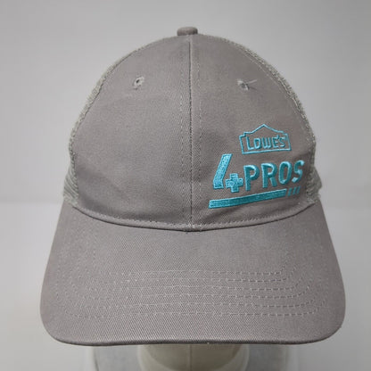 Lowe's 4Pros Snapback Mesh Back Trucker Hat Gray One Size Adjustable