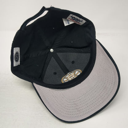 Boston Bruins NHL Fan Favorite Black Cap One Size Strapback Gray Underbrim Hat