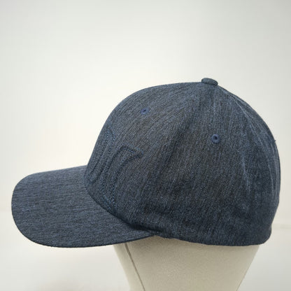 Hurley Baseball Cap Blue XL Flexfit Marled Heather Fabric Embroidered Hat