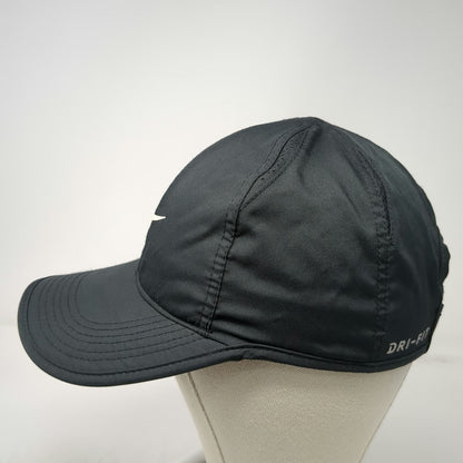 Nike Baseball Cap Black One Size Dri-Fit Featherlight Mesh Strapback Swoosh Hat