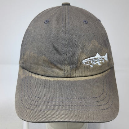 Yupoong Baseball Cap Gray One Size Embroidered TRF Fish Slideback Hat 6 Panel