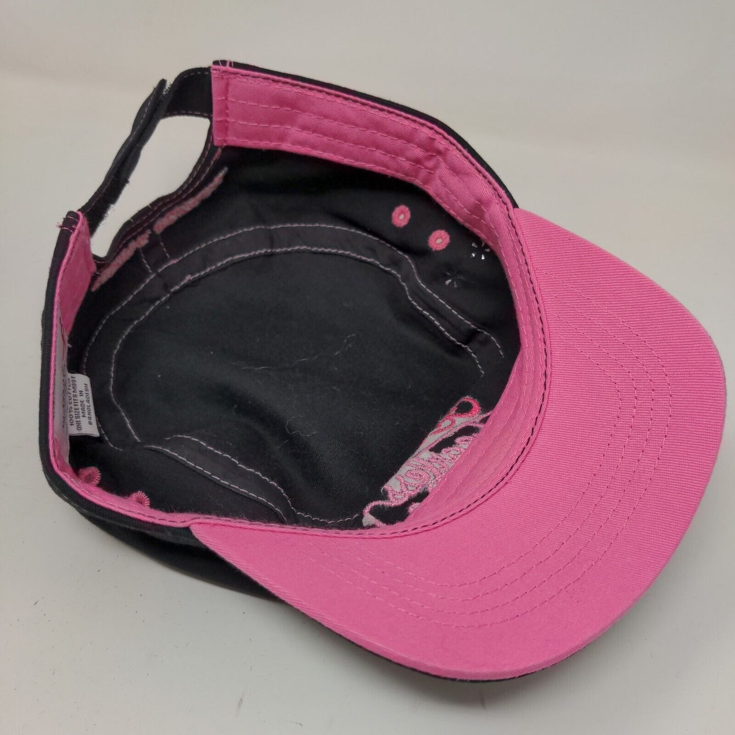 Susan G Komen Women's Strapback Cadet Cap Black Pink OSFM Embroidered Logo