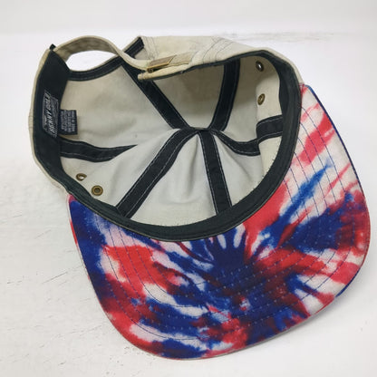 Benny Gold Baseball Cap Beige OSFM Tie-Dye Brim Slideback Flat Bill Patch Hat