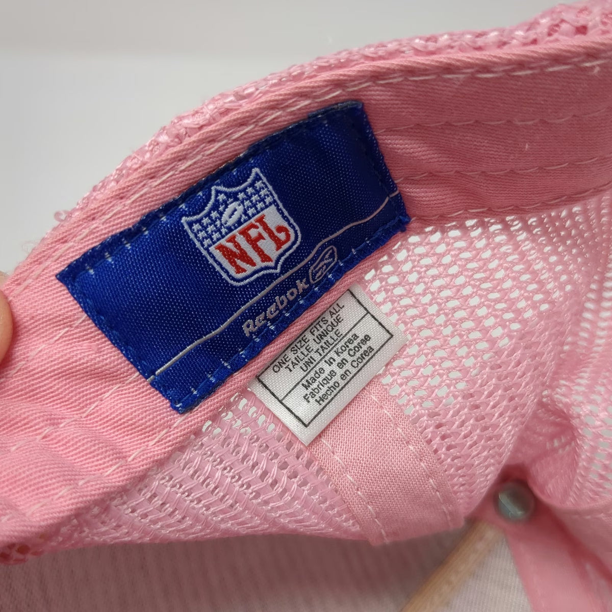 Reebok Trucker Hat Pink One Size New York Giants Argyle NFL Mesh Snapback