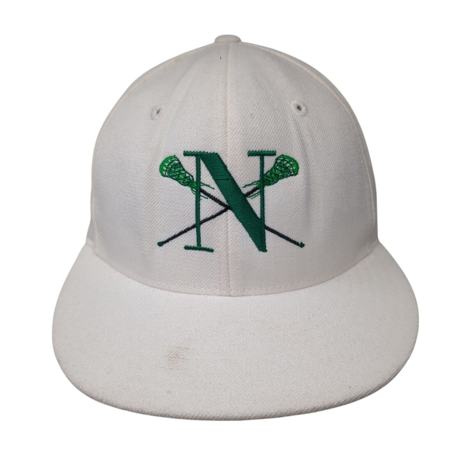 Gate 77 Fitted Hat White Size 7 1/4 Lightweight Embroidered 6 Panel Lids