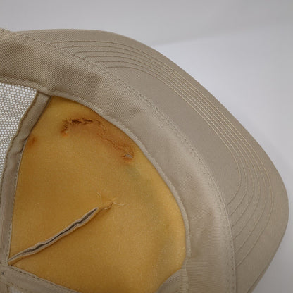 Terra Snapback Mesh Back Trucker Hat Tan OSFA Adjustable Embroidered