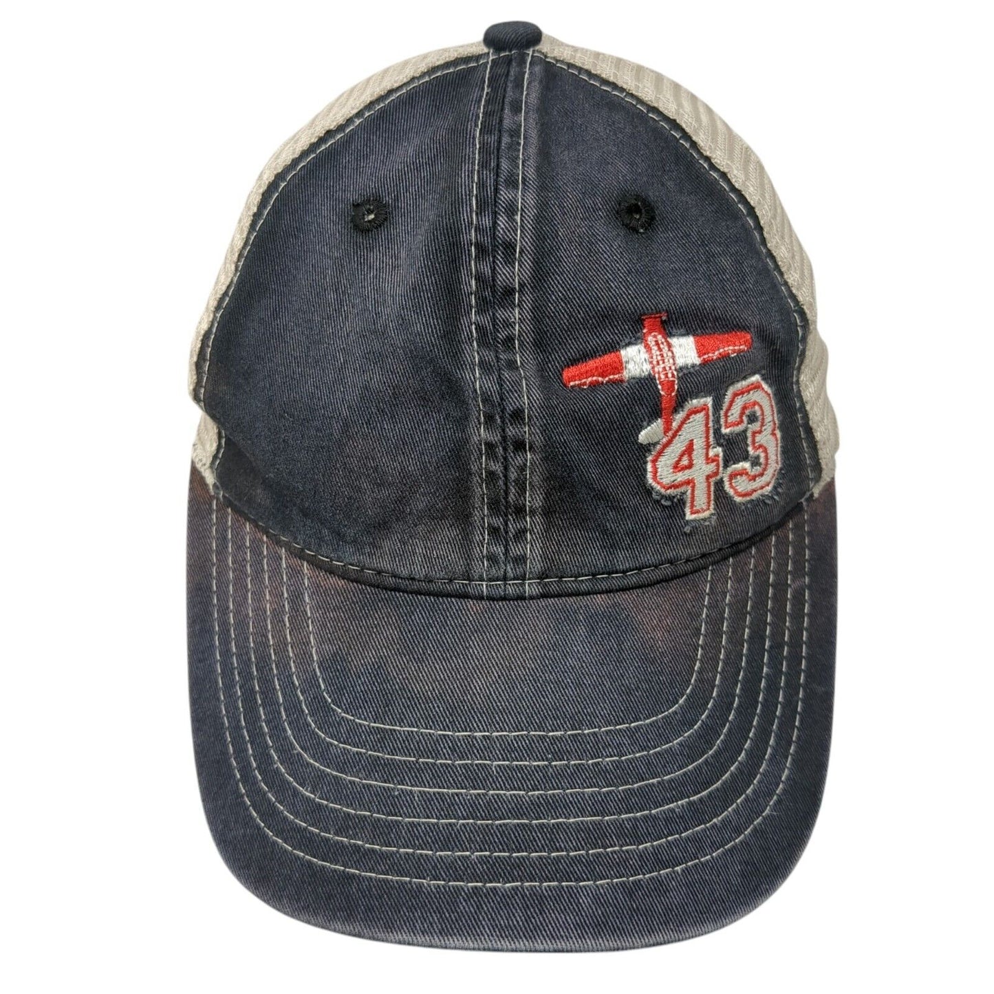 43 Snapback Trucker Hat Blue OS Adjustable Embroidered Mesh Back Comfort Colors