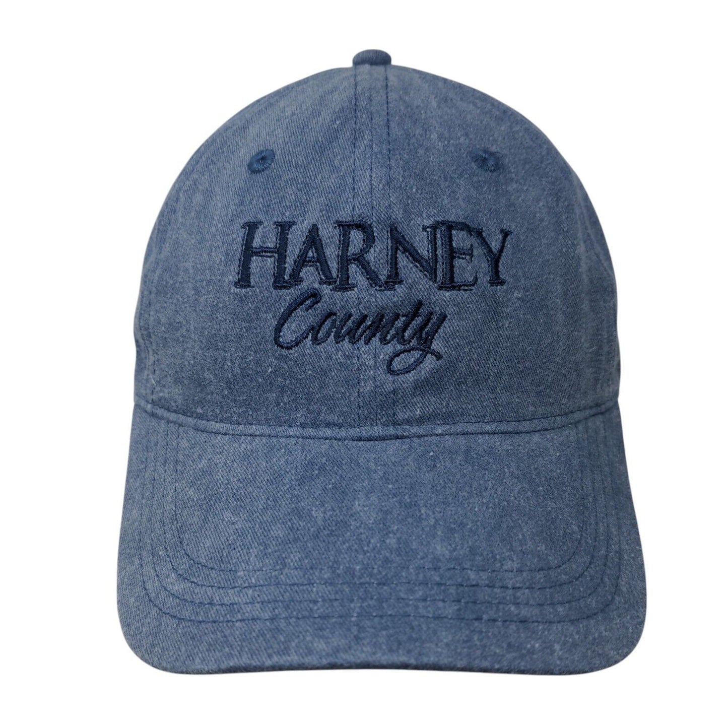 Harney County Slideback Hat Blue OSFA Adjustable Embroidered 6 Panel Cotton