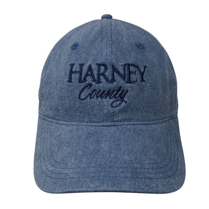 Harney County Slideback Hat Blue OSFA Adjustable Embroidered 6 Panel Cotton