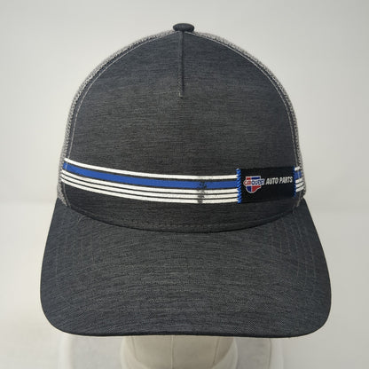 Carquest Auto Parts Snapback Trucker Hat Gray One Size Mesh Back Striped