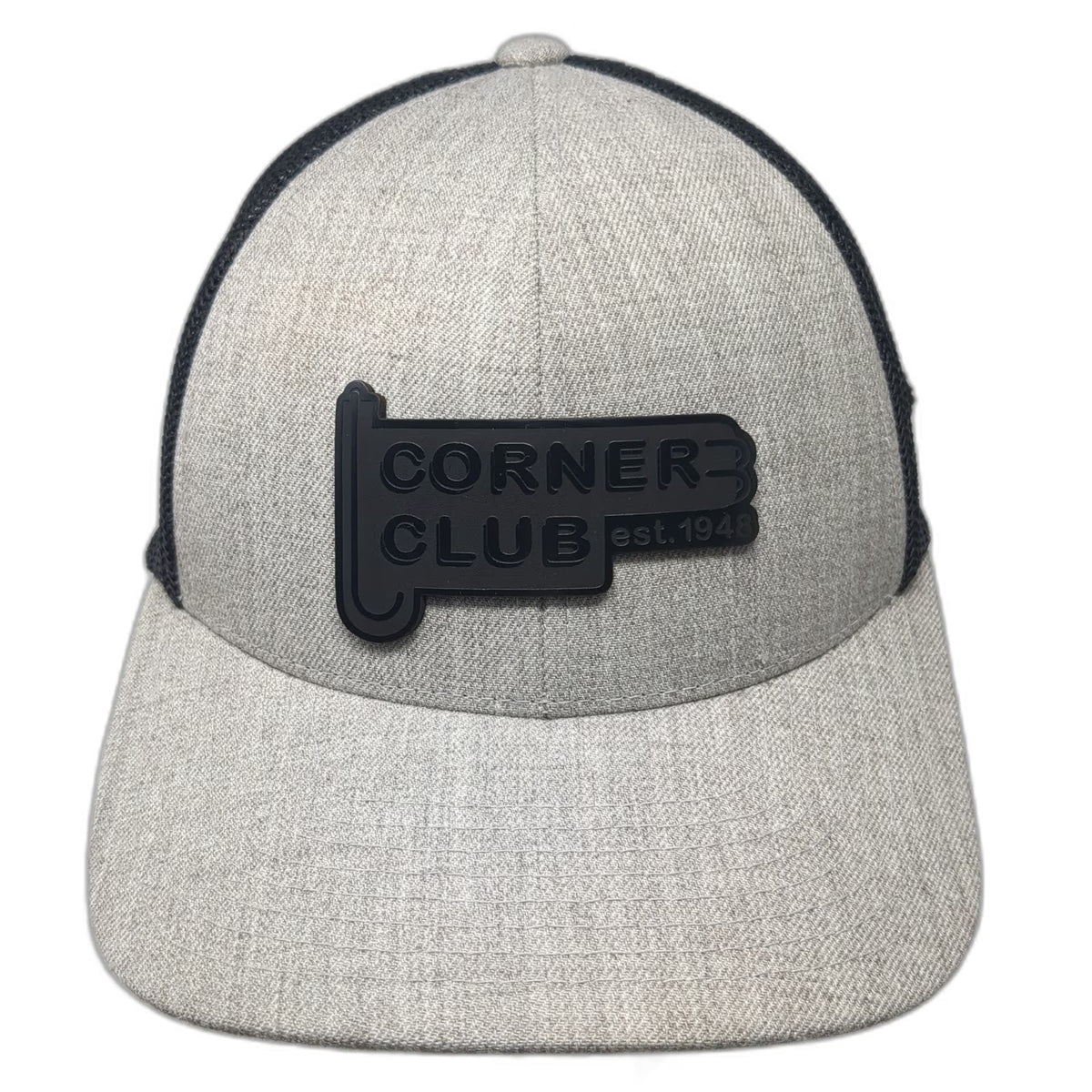 Branded Bills Trucker Hat Gray One Size Mesh Snapback Corner Club Patch Logo