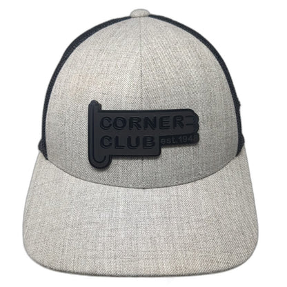 Branded Bills Trucker Hat Gray One Size Mesh Snapback Corner Club Patch Logo