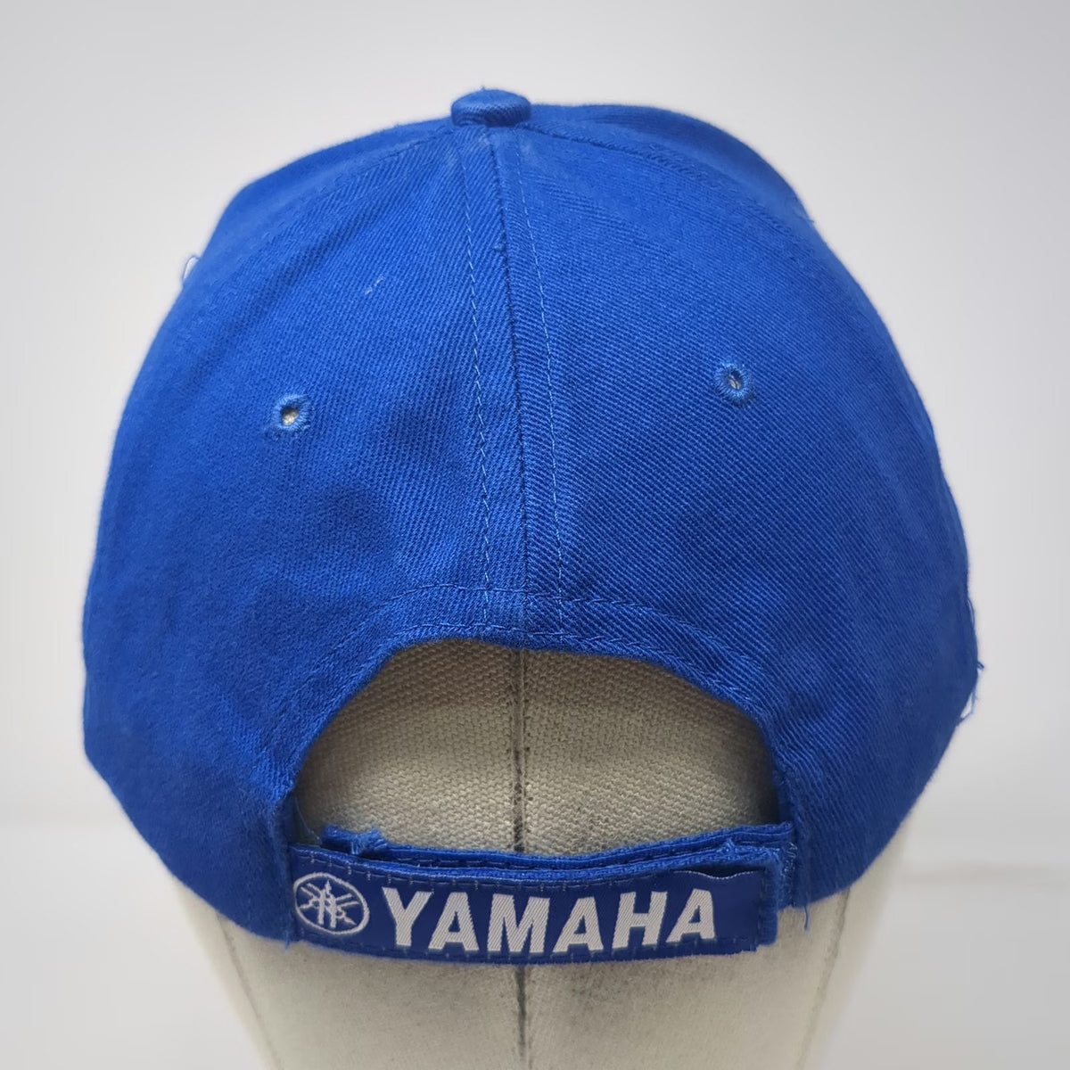 Yamaha Baseball Cap Blue One Size Strapback Embroidered Logo White Piping Hat