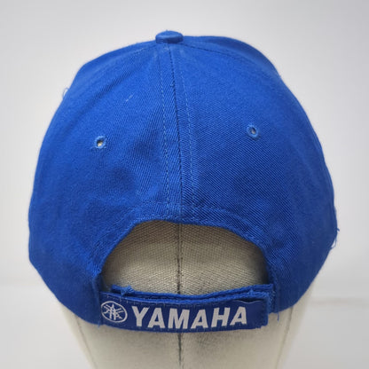 Yamaha Baseball Cap Blue One Size Strapback Embroidered Logo White Piping Hat