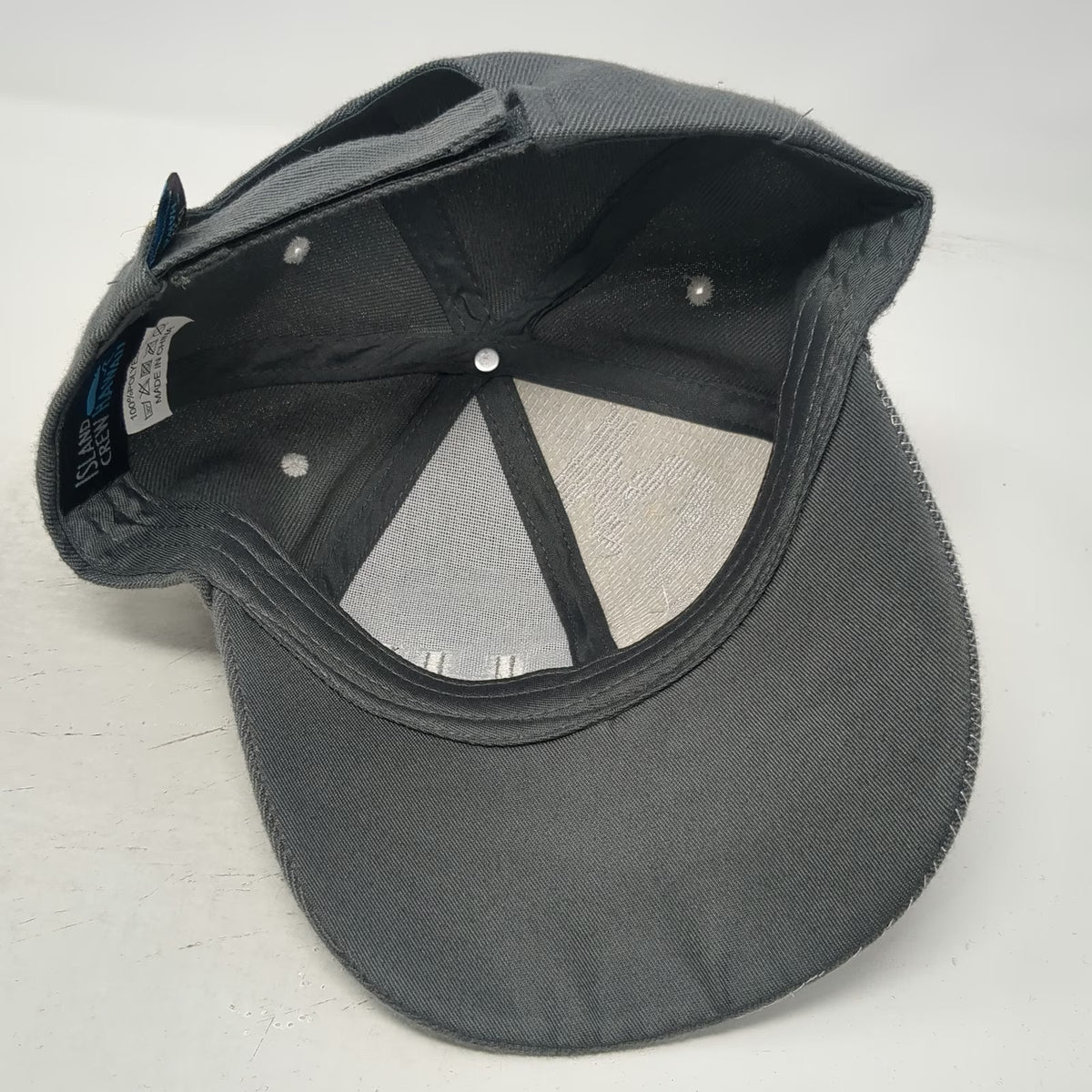 Island Crew Hawaii Baseball Cap Gray One Size Strapback Islands Map Graphic Hat