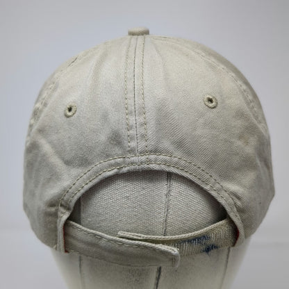 Cabela's Baseball Cap Beige Red S Noble Wear Strapback Hat Outdoor Hunting Logo