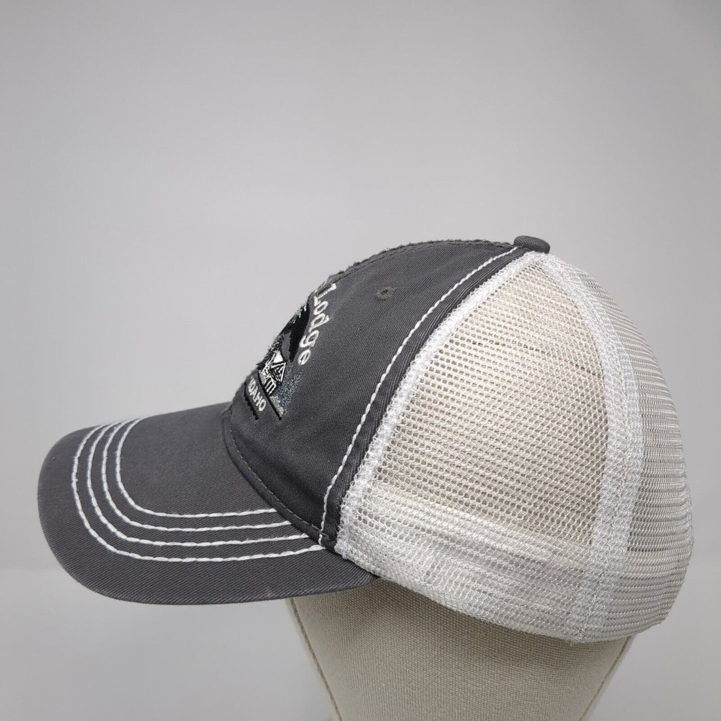 Galena Lodge Ketchum Idaho Snapback Trucker Hat Gray OS Mesh Back Fahrenheit