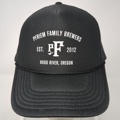 Otto Trucker Hat Black One Size pFriem Family Brewers Hood River Oregon Mesh Hat