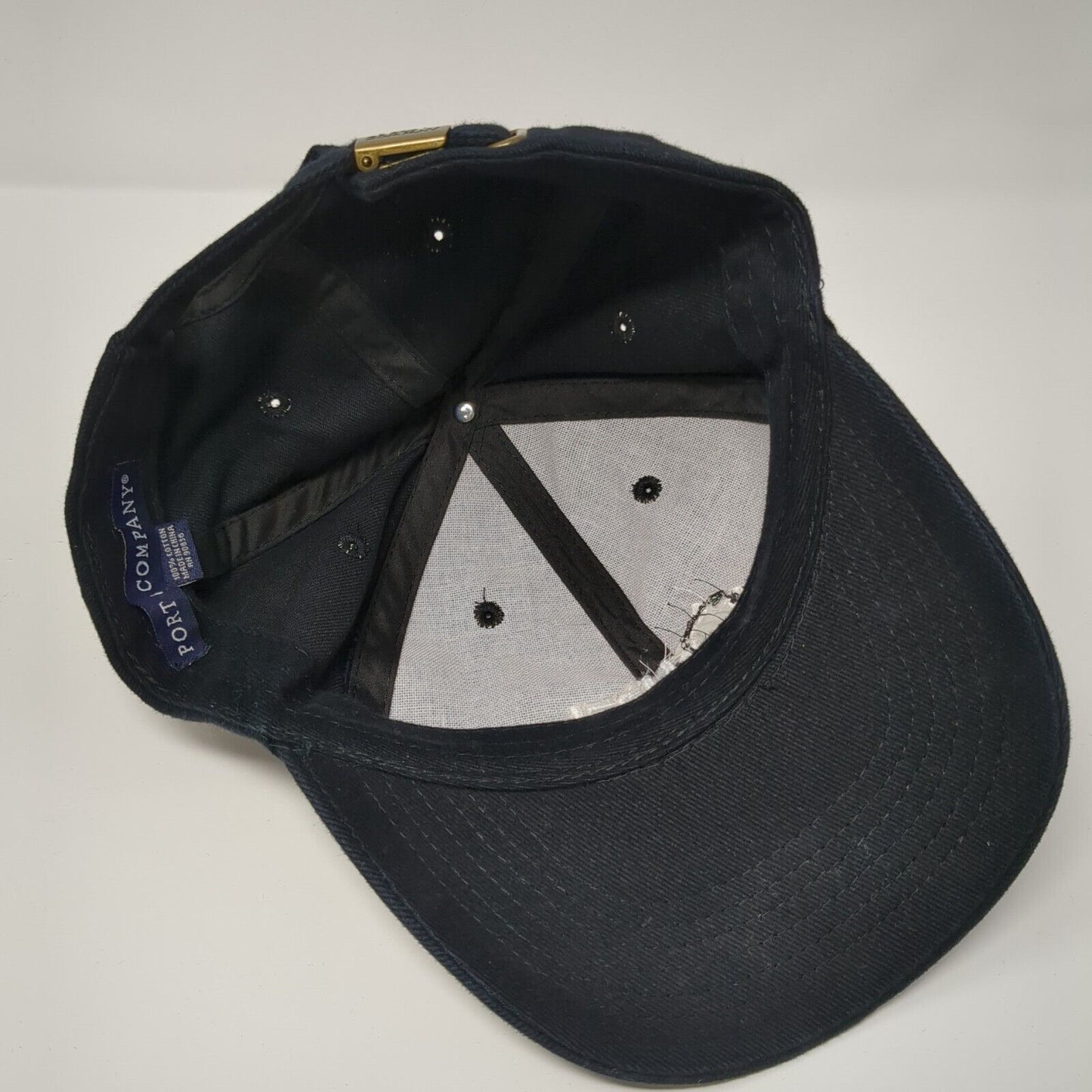 Onrel Slideback Hat Black OSFA Adjustable Embroidered Port & Company Cotton