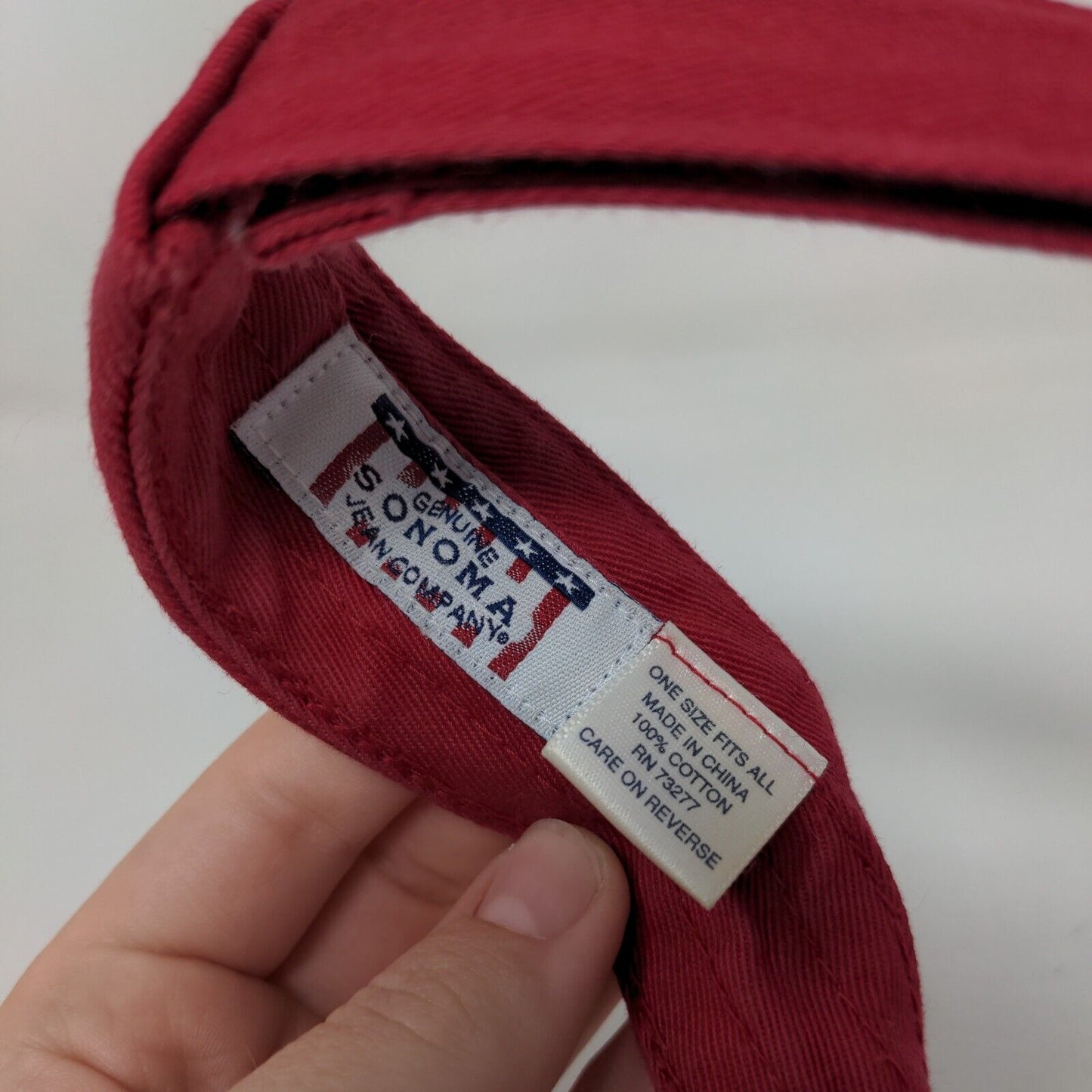 USA Strapback Sun Visor Hat Red OSFA Adjustable Embroidered Sonoma