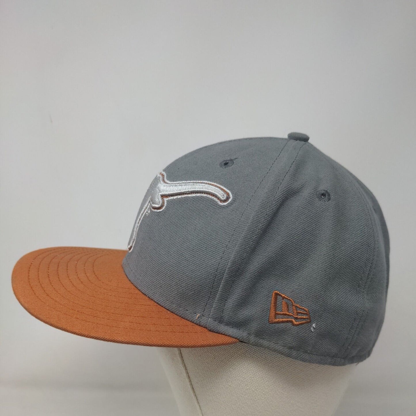 New Era Men's Fitted Hat Gray 7 1/4 Embroidered Texas Longhorns Logo 59Fifty