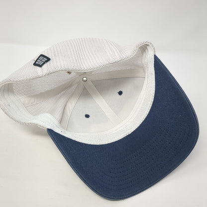 Columbia Tree Flag Fitted Trucker Hat Blue S/M Lightweight Embroidered Mesh Back