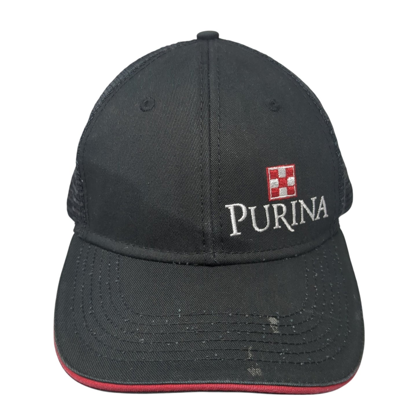 Purina Snapback Trucker Hat Black One Size Adjustable Embroidered Mesh Back
