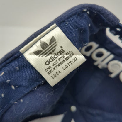 adidas Snapback Blue Trefoil Logo Cotton Embroidered Athletic Hat Vintage