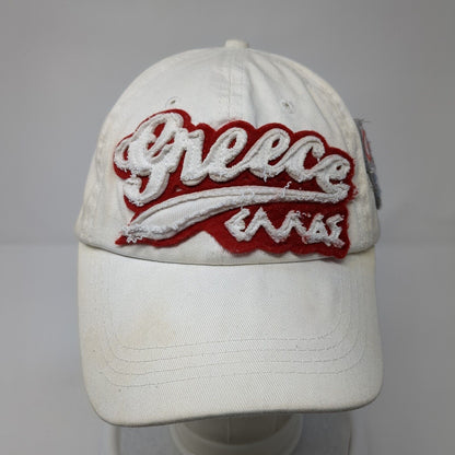 Greece Strapback Hat White One Size Adjustable Embroidered 6 Panel Karfil