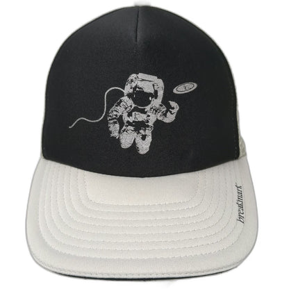 Breakmark Trucker Hat Gray Black One Size Astronaut Frisbee Disc Golf Mesh Cap
