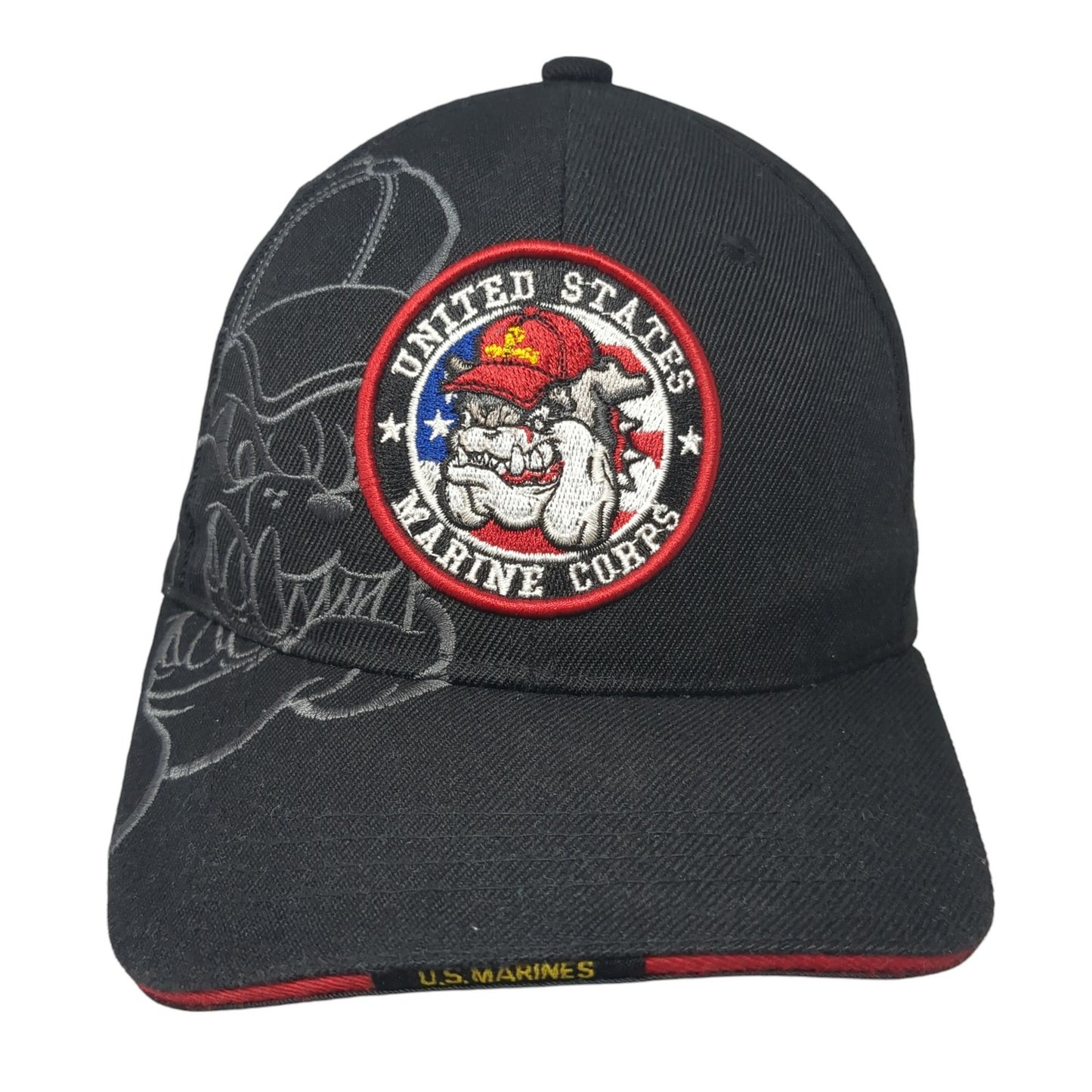 United States Marine Corps Baseball Cap Black One Size Adjustable Embroidered