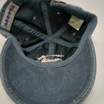 Adams Baseball Cap Blue White Red One Size Leather Strap Scottie Dog School Hat