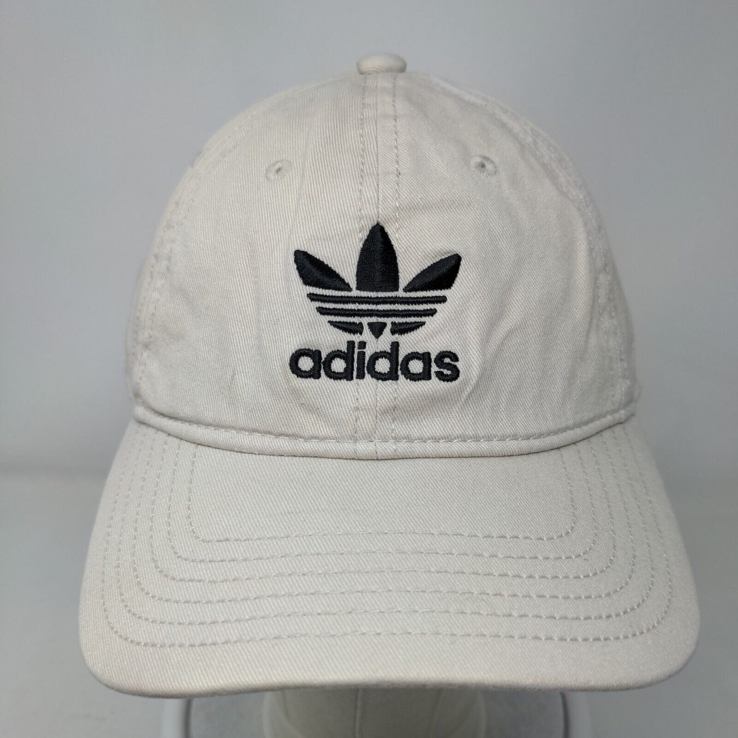 Adidas Slideback Hat Tan OSFM Adjustable Embroidered Vented Holes 6 Panel