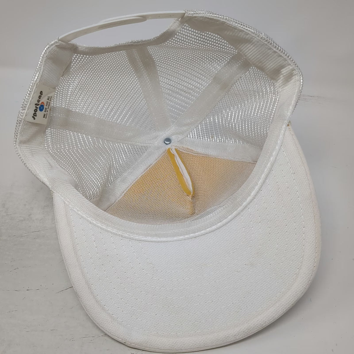 Sportcap Trucker Hat White One Size Mesh Golf Fat Croo 51 CHS Snapback Foam Logo