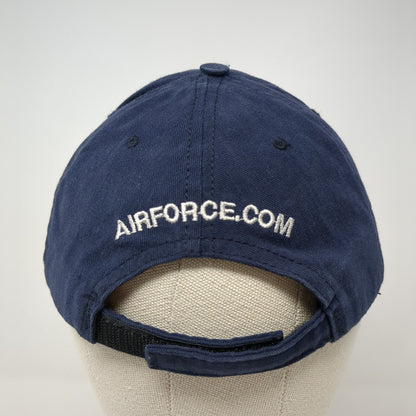 US Air Force Strapback Hat Blue OS Adjustable Embroidered Patriotic 6 Panel