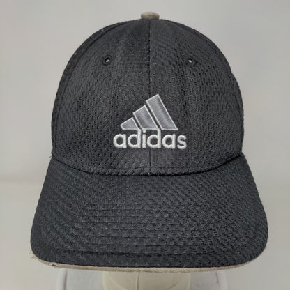 Adidas 3 Stripes Fitted Hat Black One Size Embroidered Logo Breathable