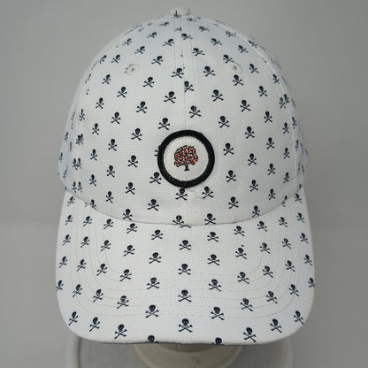 Skull & Crossbones Strapback Hat White One Size Adjustable Imperial