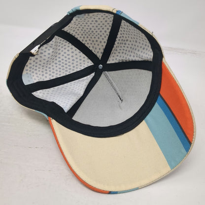 5 Panel Hat Beige Blue Orange Black One Size Abstract Pattern Dots Stripes
