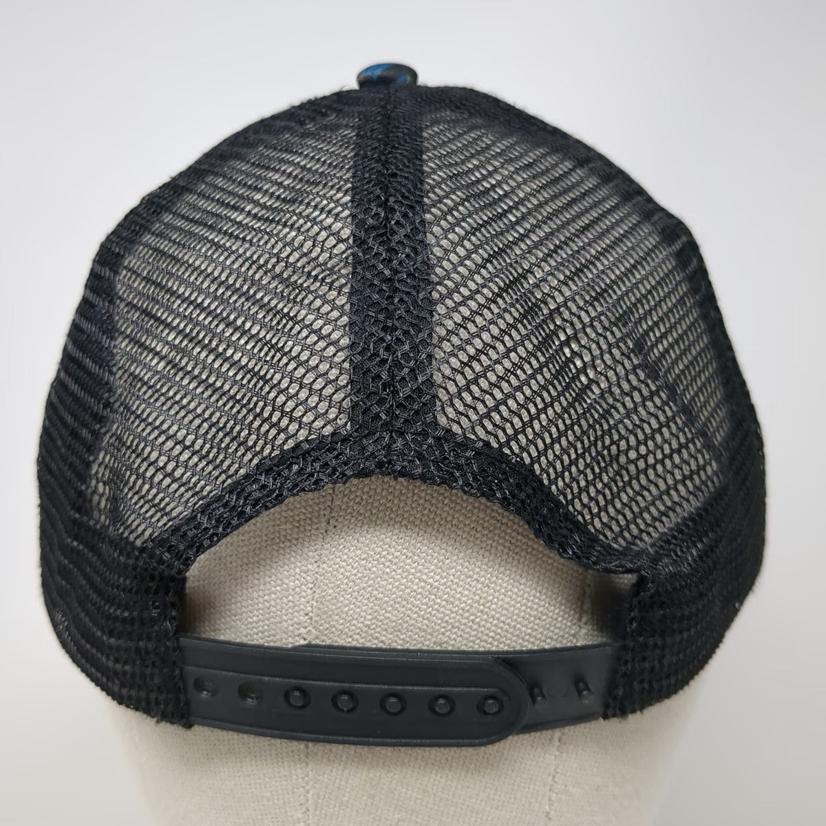 Volcom Trucker Hat Black Blue One Size Tropical Palm Leaf Print Mesh Snapback