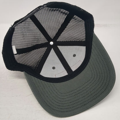 Gray One Size Trucker Hat Leather Patch Mountains MWI Snapback Mesh Adjustable