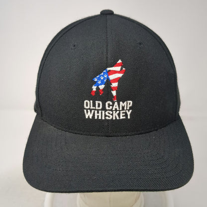 Yupoong Snapback Black One Size Old Camp Whiskey Wolf American Flag Logo Hat