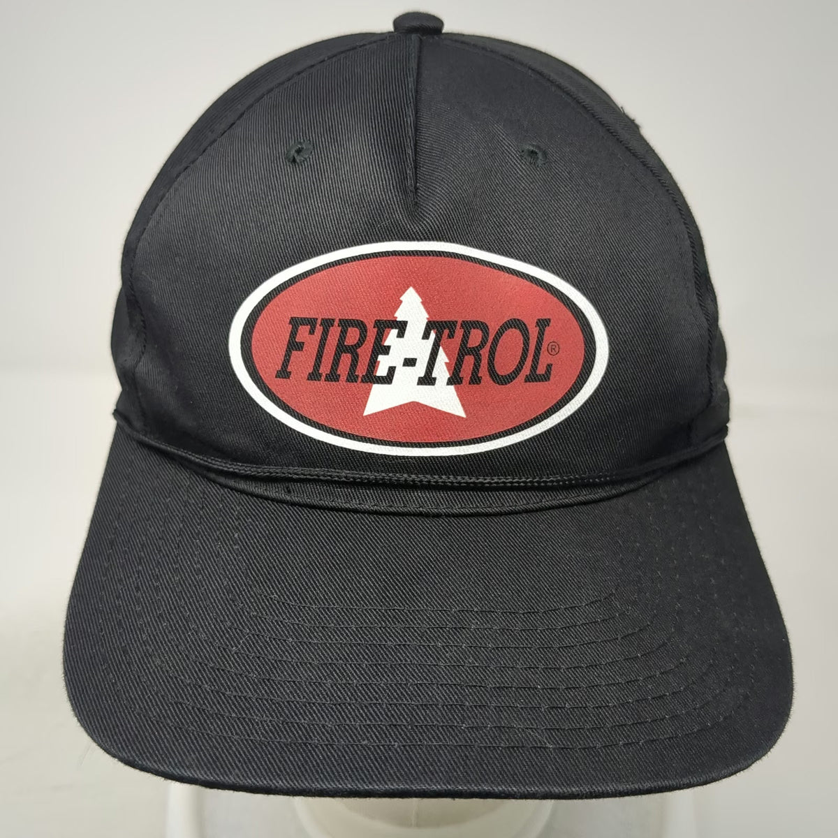 Black 5 Panel Hat One Size Fire-Trol Fire Retardant Patch Rope Snapback Cap