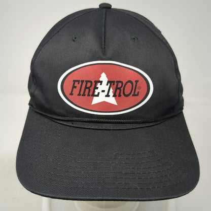 Black 5 Panel Hat One Size Fire-Trol Fire Retardant Patch Rope Snapback Cap