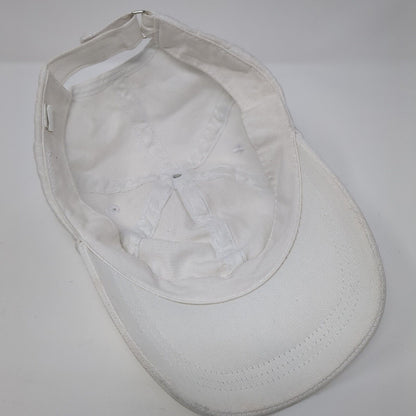 Unbranded Strapback Hat White One Size Adjustable Vented Holes 6 Panel Blank