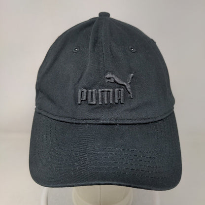 PUMA Slideback Hat Black One Size Adjustable Embroidered Logo 6 Panel