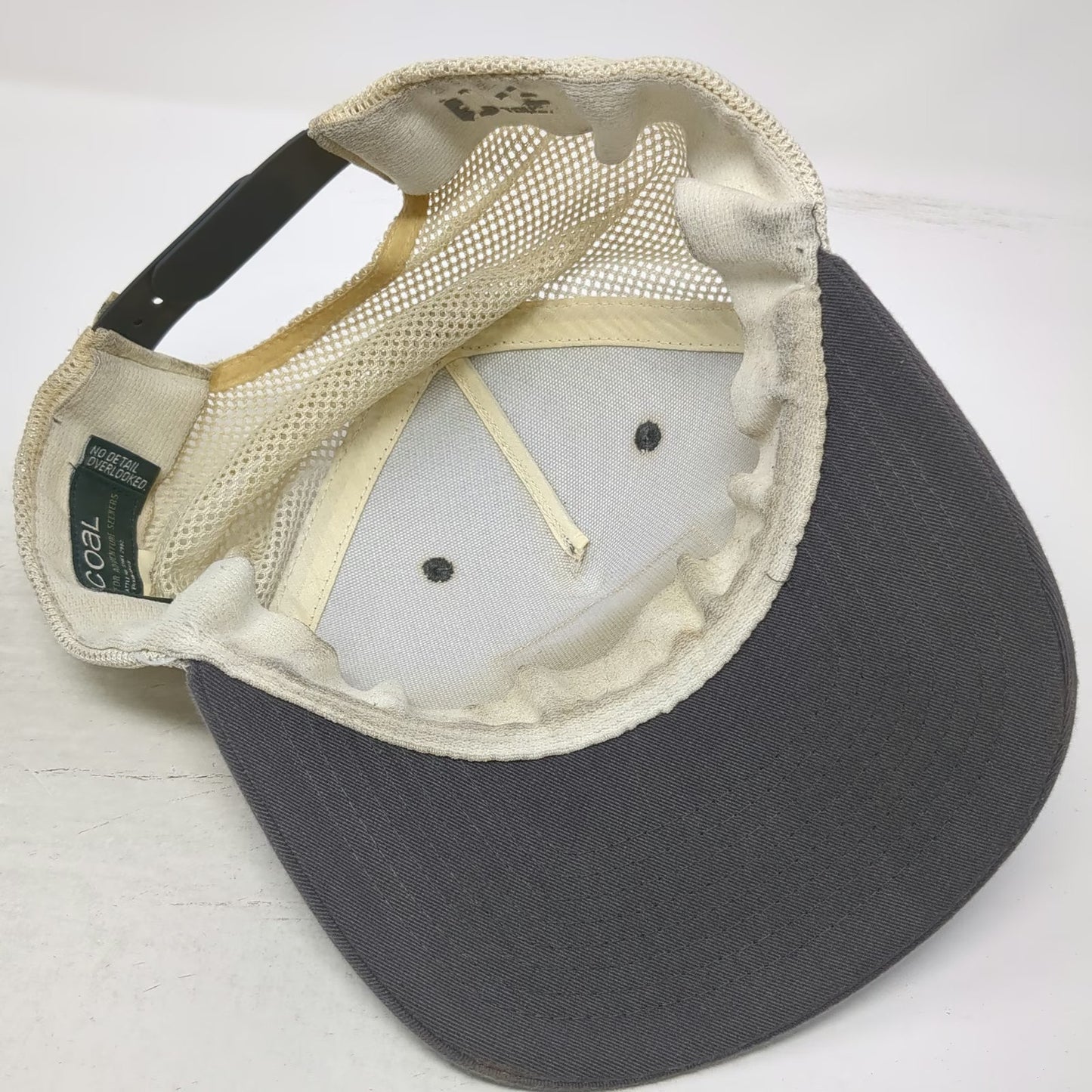 Coal Trucker Hat Gray White One Size Mountain Patch Mesh Snapback Night Scene