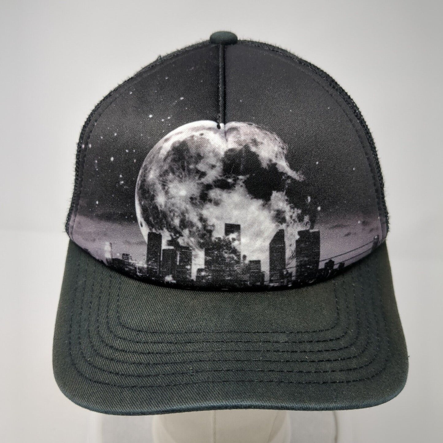 Old Navy Snapback Trucker Hat Black One Size Adjustable Mesh Back Polyester