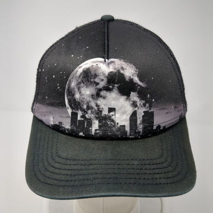 Old Navy Snapback Trucker Hat Black One Size Adjustable Mesh Back Polyester