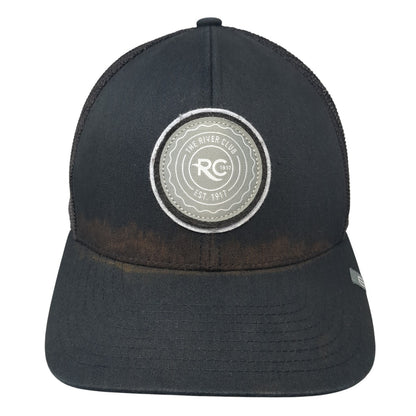The River Club Patch Snapback Mesh Back Trucker Hat Black One Size Yupoong