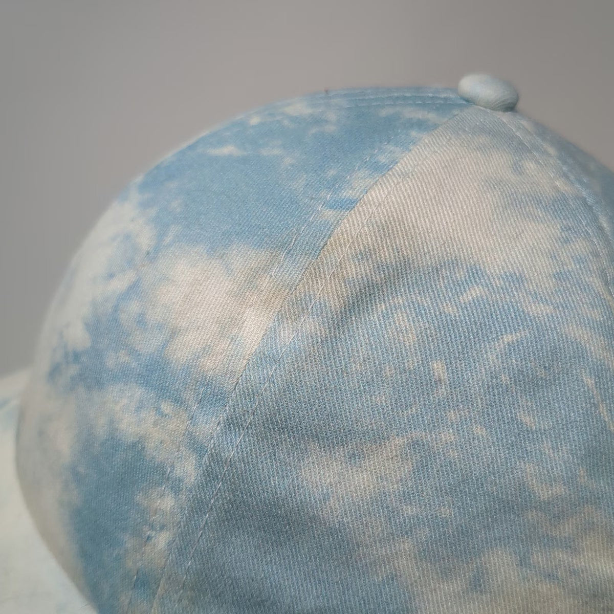 David and Young Baseball Cap Blue White One Size Tie Dye Cloud Print Cotton Hat